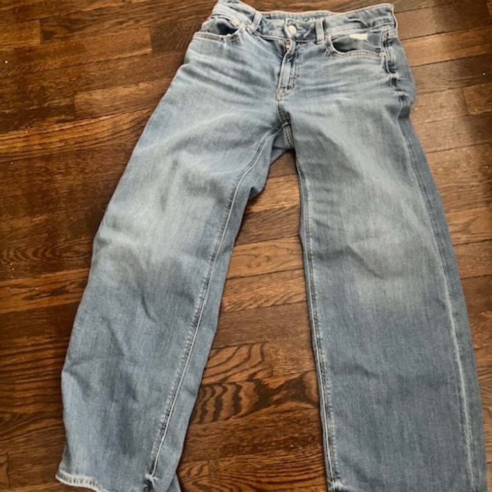 American Eagle Low-Rise Baggy Wide Leg Jean 00 Reg - Picture 4 of 9